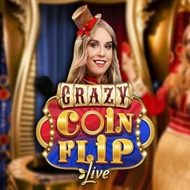 Crazy Coin Flip slot logo by Evolution at Cowboy Spin Casino